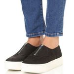 Vince Warner Zip Platform Black Suede Sneaker Women's 8US Photo 0