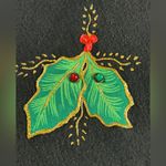 Vintage 90s reindeer holly leaves glitter puffy paint nostalgic sweatshirt XL Photo 3