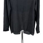 Club Monaco  Black 100% Silk Flyaway Back Blouse Top Long Sleeve size Medium Photo 2
