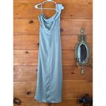 Lulus  Showing Off a Little Sage Green Asymmetrical Tulip Midi Dress Wedding Sz L Photo 5