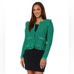 Lilly Pulitzer Simora Blazer Cardigan Green Tweed Jacket Size Large Photo 3