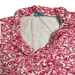 J. McLaughlin  Pink and White Leaf Print Durham Ruffle Neck Sleeveless Top Photo 1