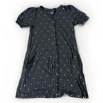 Garnet Hill  Dress S Green Tencel‎  Black White Ukraine Pockets Puffy Sleeves Photo 4