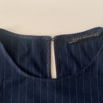 ZARA Navy With White Stripes Solid , Puff Long Sleeve Shirt Top Sz S Photo 5