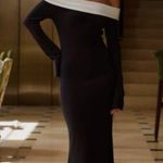 12th Tribe  Daphanie Black & White Knit Maxi Dress Photo 0