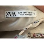 ZARA  Metallic Thread Ruched Floral Printed Halter Mini Dress Size Small Photo 5