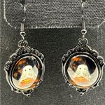 Halloween Picture frame Pumpkin pierce Earrings Black Photo 5