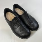 SAS Womens Black Leather Shearling Lined‎ Slip On Comfort Shoes 10 Warm Winter Photo 1
