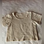Solitaire  Cream Crochet Women's Boxy T-shirt Blouse Photo 1