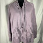 Eddie Bauer Womens Zip Long Sleeve Hooded Sweat Jacket Purple Gray Sz XXL Photo 0