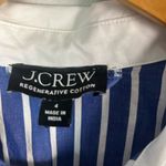 J.Crew Tiered Shirtdress In regenerative Cotton Poplin size 4 blue white Photo 1