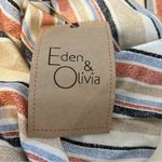 Eden & Olivia Eileen & Olivia Striped Short Sleeve Top, Button Back Detail, Collared Shirt‎ S Photo 5