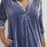 Anthropologie Melody Velvet Tunic Dress Long Sleeve Pockets Size XS Photo 0