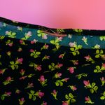 Betsey Johnson  Black & Pink Rosebud Mini Skirt Swimsuit Cover-Up Photo 6