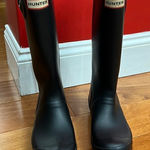 Hunter  black tall rain boots size 37 US 6 Photo 0