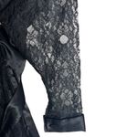 Victoria's Secret Vintage Gold Label‎  Satin And Lace Robe Black Whimsigoth M/L Photo 3