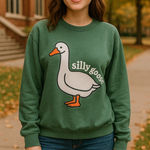 Green Silly Goose University Sweatshirt Size Medium Oversized Photo 1