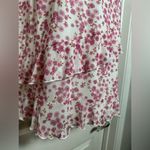 Kirious  Pink & White Floral Y2K Ruffled Adjustable Spaghetti Strap Juniors Dress Photo 4