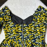 Handmade Blue and Yellow Bell Sleeve Peplum Hem Top Photo 7