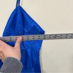 Alexis $495  "Sabelle" tafetta tiered button halter maxi dress - Cobalt Blue - M Photo 4