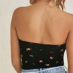 Forever 21 Black Floral Knit Tube Bodysuit Top Photo 5