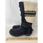 UGG  Women’s Shoreline Boots Size 9 Black Suede Shearling Fringe Lace Up 5755 Photo 12