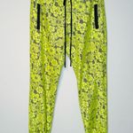 Alexis Neon Yellow Lace Black Satin Joggers Pants Size XS Photo 10
