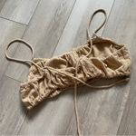 Free People  Lace Bow Crop Tank Top Beige (Small) Photo 3