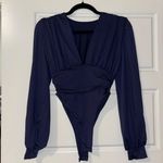 Long Sleeve Navy Bodysuit Blue Photo 0