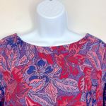 Leota Floral Purple Pink Red Jacquard Dress Size M Photo 3
