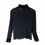 Mare Mare Black Sheer Blouse S Velvet Cuffs Whimsigoth Ethereal Top New Years Photo 1