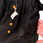 Gucci Alione V-neck Long Sleeve Button Jumpsuit Wool Silk Gold Black IT 36 US 0 Photo 5