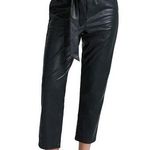 Commando Black Faux Leather Paperbag Waist Crop Pants Size L NWT Photo 0