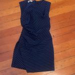 Mango Navy Pinstripe Mini Dress Photo 3
