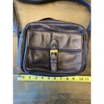 vintage‎ Ralph Lauren Deep Chocolate Brown Purse Crossbody gold clasp Photo 9