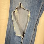 REWASH  Blue Wide Leg Embroidered Dinosaur Jeans Womens 29 Distressed Blue Denim Photo 2