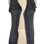 Gap Gray Open Front Crochet Collared Sweater Vest Photo 0