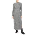 Theory  Raglan Sleeve Wool-Cashmere Knit Midi Dress in Grey Melange, Size L, NEW Photo 5