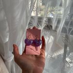 Betsey Johnson π Purple Glitter Heart Earrings Photo 4