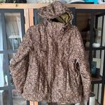 90s Vintage Sims Paisley print ski jacket puffer hooded pockets insulated snow Tan Size M Photo 0