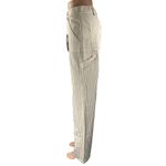 Mango NEW MNG Beige White Striped Straight Carpenter Cargo Trousers Pants Size 2 Photo 2