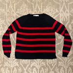 ZARA Black Red Striped Basic Knit Sweater Pullover Long Sleeve Top Size Small Photo 1
