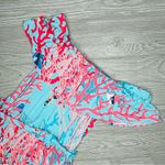 Tori Richard ’s coral reef tropical fish off the shoulder belted dress size xs Photo 2