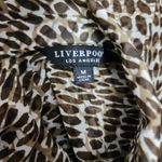 Liverpool Brown Animal Print Inverted Pleat Button Down Size Medium Photo 5