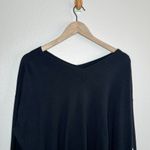 Chelsea28  Black V-Neck Sweater With White Stripes Size S  cashmere blend Photo 2