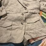 Free People NEW $298 Sz 2 Womens Slice Of Action Linen Beige 2 Piece Skort Suit Photo 4