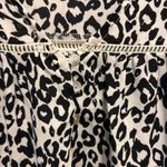 Allie Rose  Boho White Black Animal Print Flutter‎ Sleeve Top Women's Size Large Photo 3