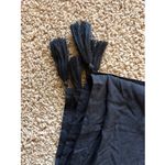 Indah  Clothing Classic Solid Black Tassel Tencel Swim Coverup Wrap Sarong O/S Photo 1