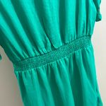 NWOT Boden Linen Aquamarine Green Ruffles Dress Size 4 Knee Length Photo 8