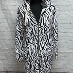 N: Philanthropy White Zebra Hoodie Dress Sz Small Photo 5